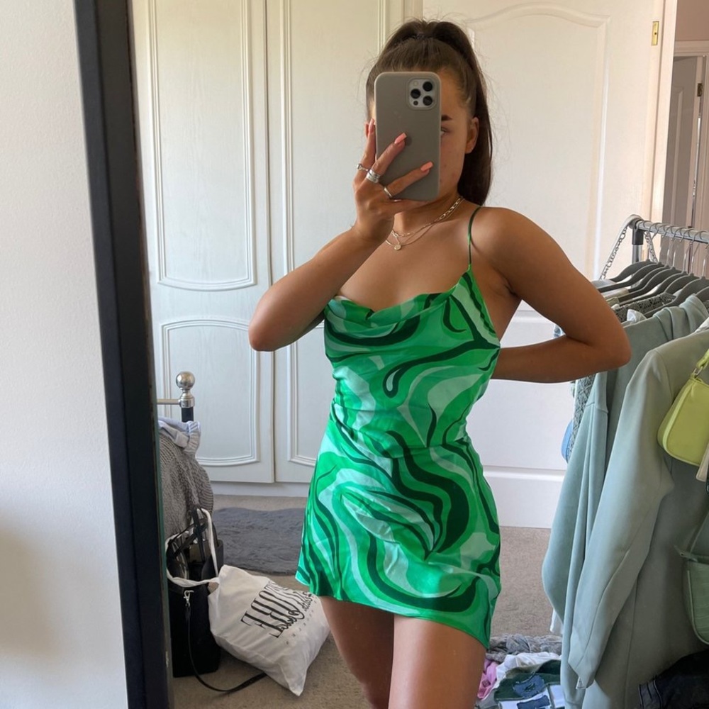 Zara Safia Green Mini Dress